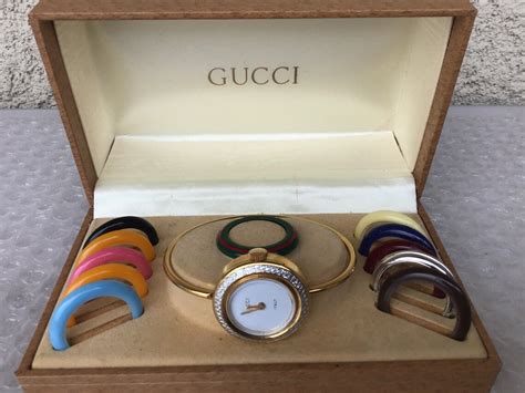 gucci vintage bangle watch|vintage gucci bangle bezel watch.